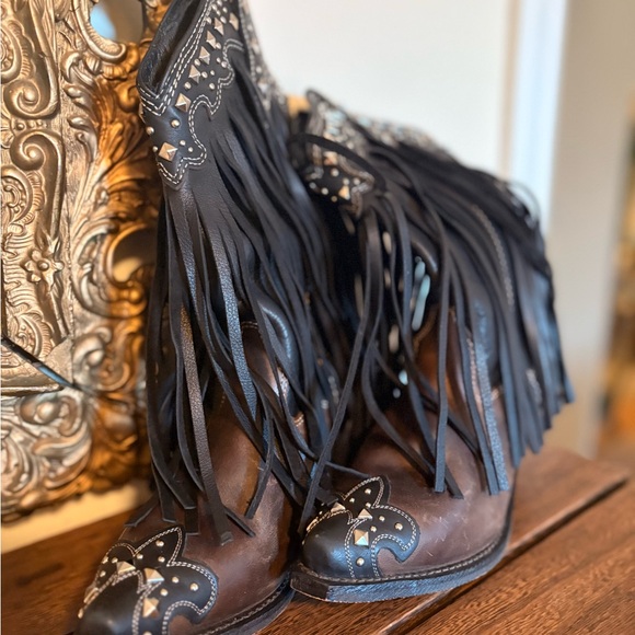 Rockin Country Fringe and Studded Cowgirl Boots - Picture 2 of 8